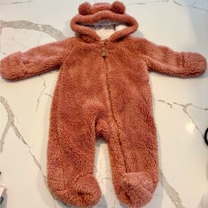 Girls 3m. Pink. Teddy bear jumpsuit